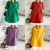 Cotton Linen Casual Dress With Pique Stitch For Summer Leisure Wear For Middleaged Women