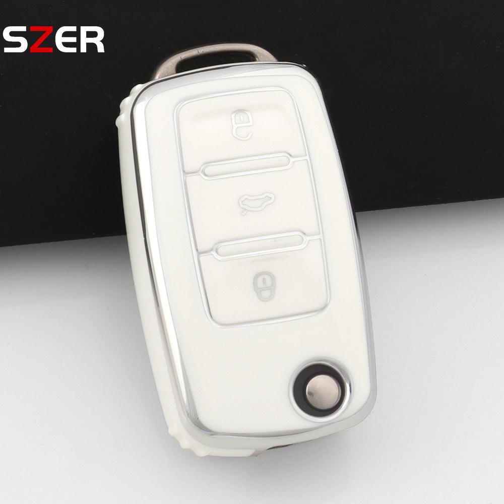 For Vw Volkswagen Polo Tiguan Passat B5 B6 B7 Golf 4 5 6 Mk6 Jetta Lavida Skoda Octavia Seat Leon Altea Tpu Car Key Case Cover