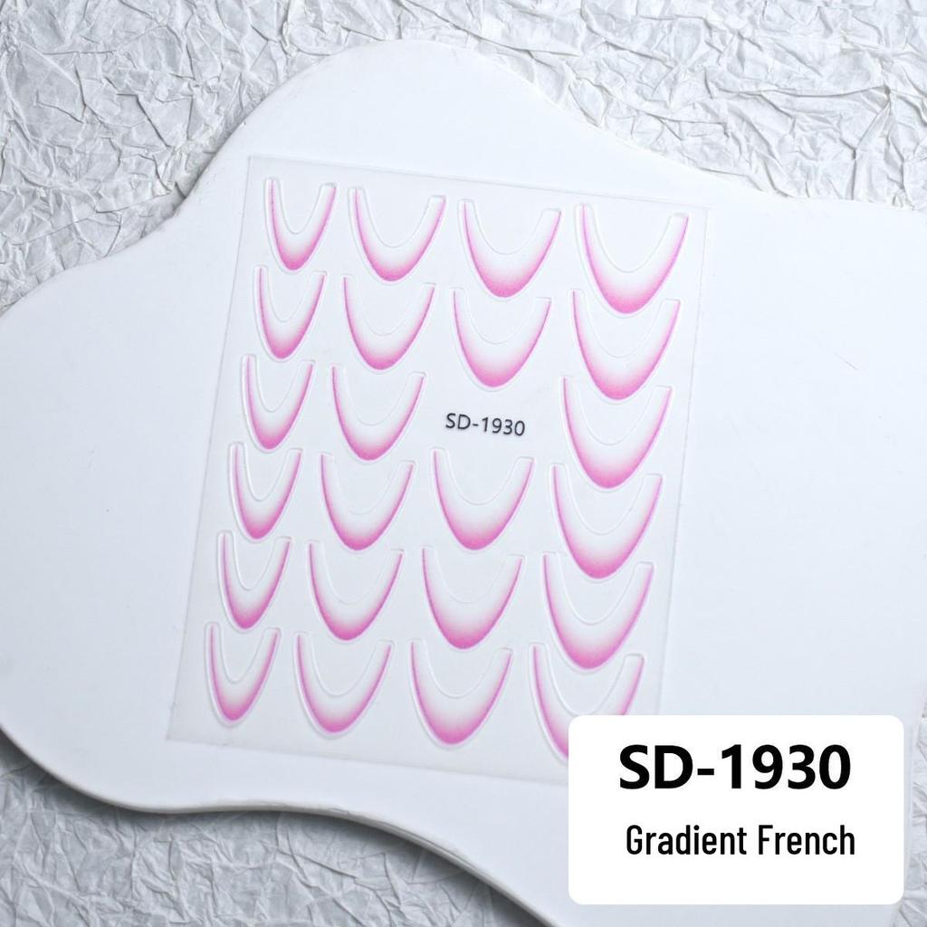 Waterproof Solid Color & Gradient French Nail Stickers - Durable & Stylish for DIY Manicures