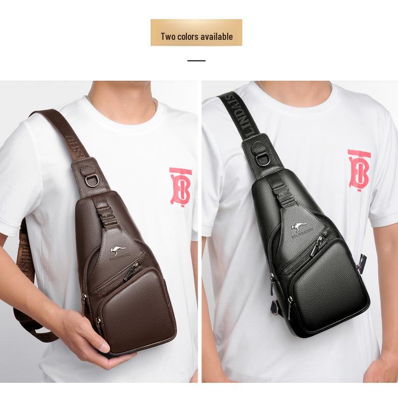 BOLINDAISHU Men's Genuine Leather Cowhide Chest and Messenger Bag