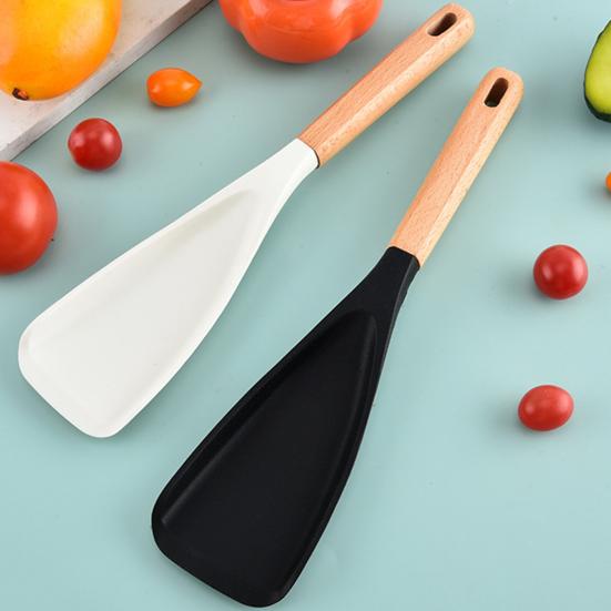 Silicone Cooking Spoon Heat Resistant Nonstick Kitchen Utensils 3 in 1 Spatula Spoon Stir Scoop Serve with Ease Ergonomic Handle Easy to Clean Ideal