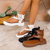 Sandalen, Schuhe in Übergröße, Dicker Absatz, Schnalle, Dicke Damenschuhe