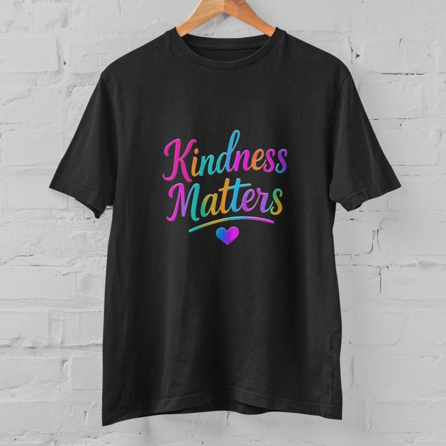 Kindness Matters Shirt Inspirational Positive Quote Rainbow Tee Gift XXL