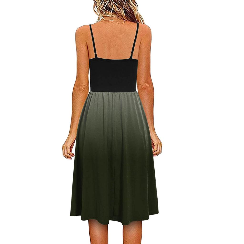 Fashion Women's Printed Midi Length Skirt One-piece Dress