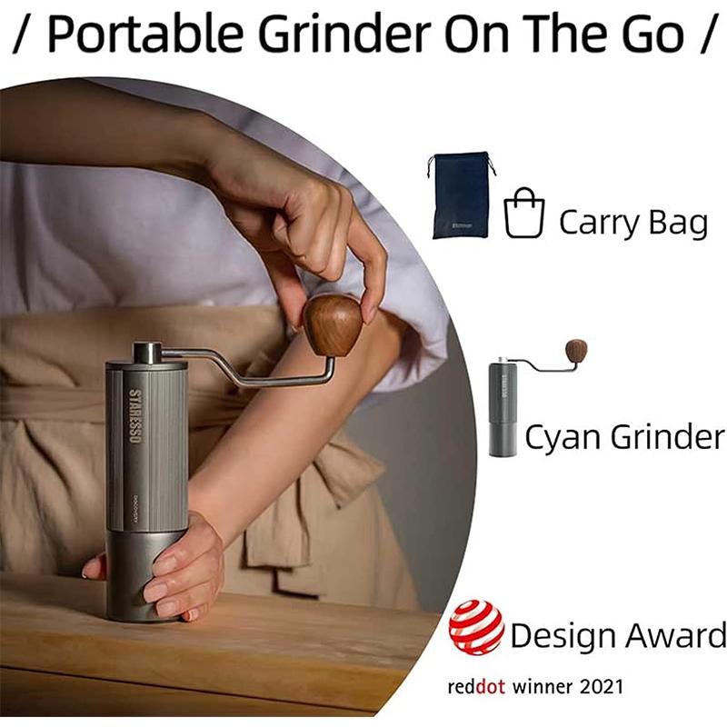 Staresso Manual Coffee Grinder,Stainless Steel Hand Coffee Bean,Maker Grinder for Drip Coffee,Espresso,French Press,Turkish Coffee D6