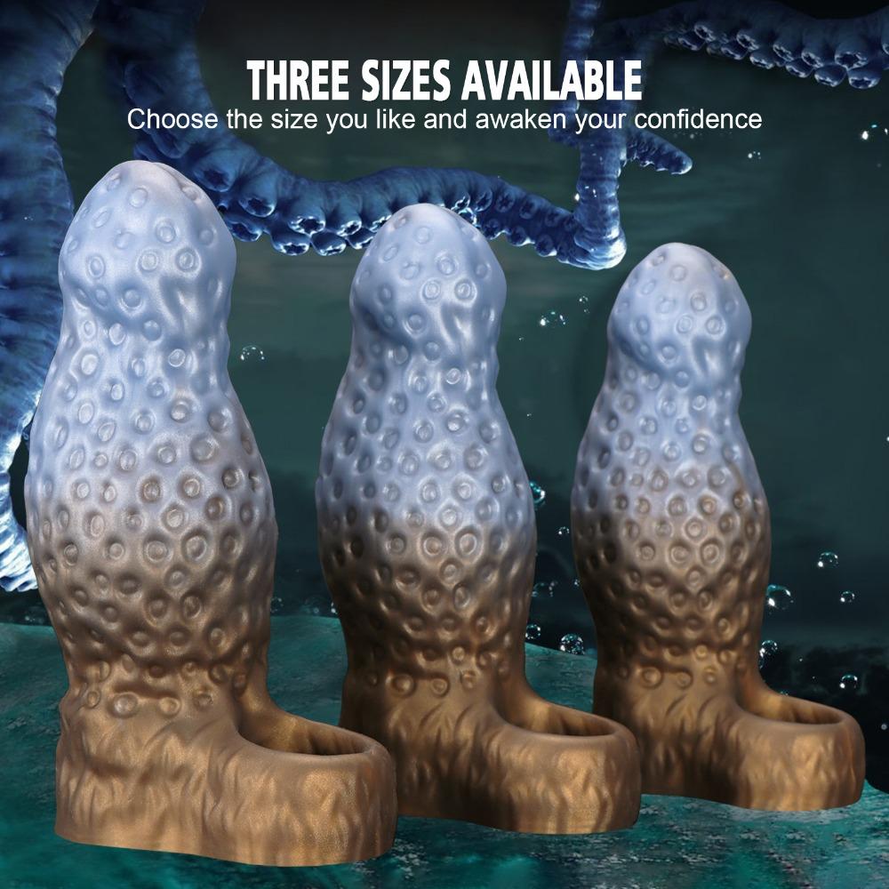 Liquid Silicone Penis Sleeve Thicker Longer Hollow Realistic Dildo Sleeve with Built-in Particles Massage Male Adult Sex Toy