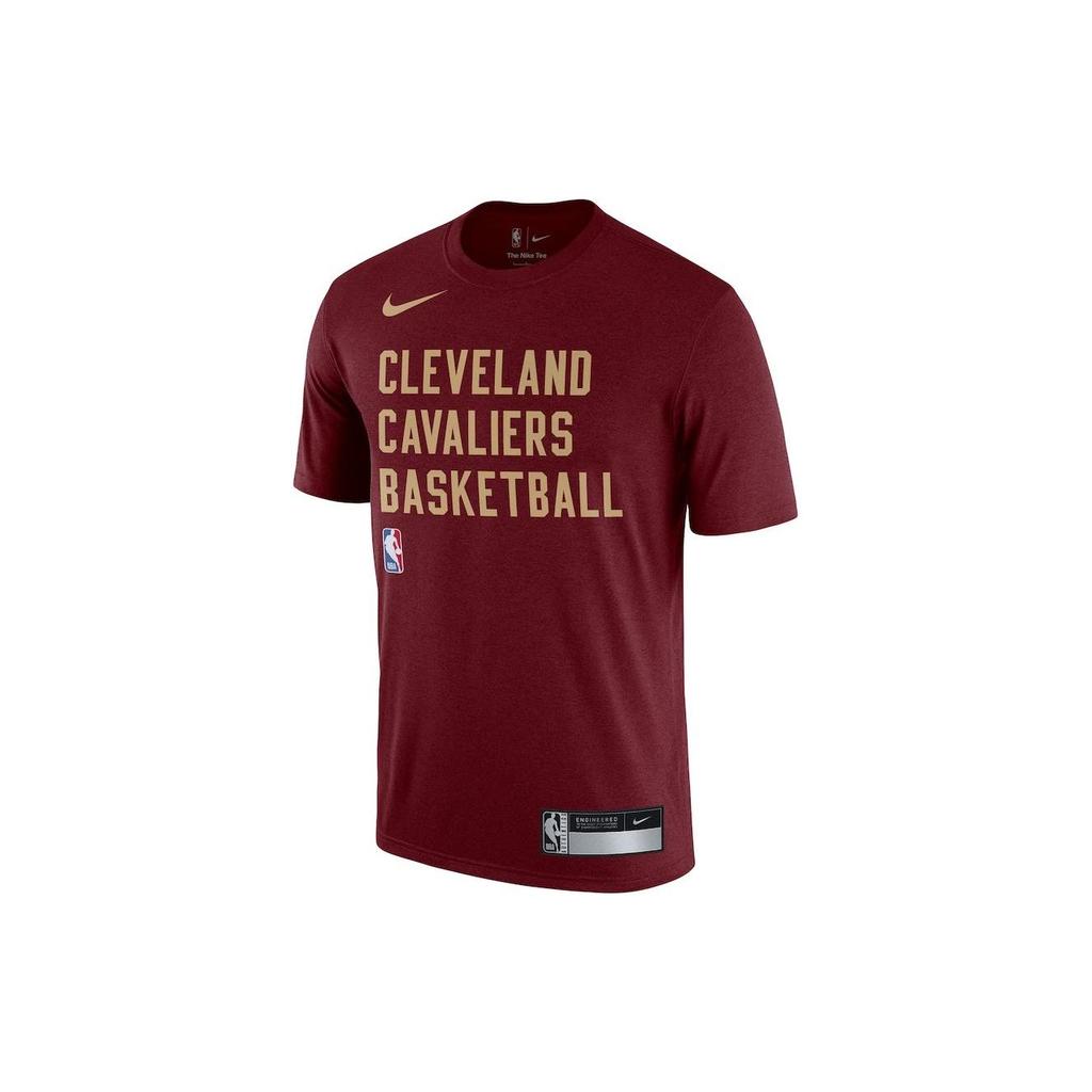 Nike Cleveland Cavaliers 23-24 Season Letter Print Knit Training Crew Neck Short Sleeve T-Shirt Men Tops Red FJ0172-677