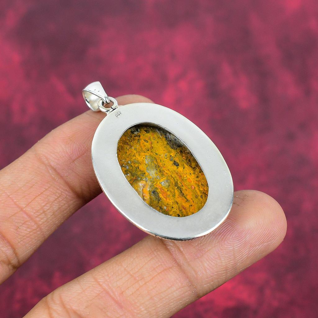 Bumblebee Jasper Pendant, 925 Solid Sterling Silver Gemstone Jewelry, Handmade Pendant, For Mother Day