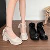 Fashion Bow Women High Heels Shoes Sexy Fashion Chunky Sandals Designer Lolita Marie Janes Loafers 2025 Summer New Party Pumps Zapatos