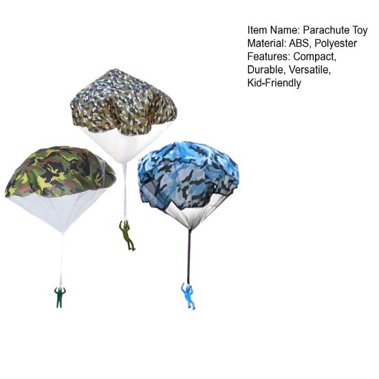 3 Bucăți Jucărie Parașută pentru Copii Jucării de Curte în Aer Liber Promovează Jocul Activ Vârste 3+ Mini Parașută Zmeu din Nailon Fără Încurcături pentru Jocuri de Grup Petreceri de Ziua de Naștere