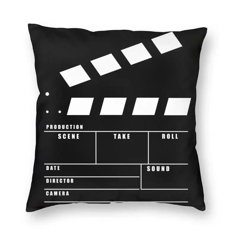Retro Movie Night Popcorn Cushion Cover Camera Floor Pillowcase Sofa Cool Home