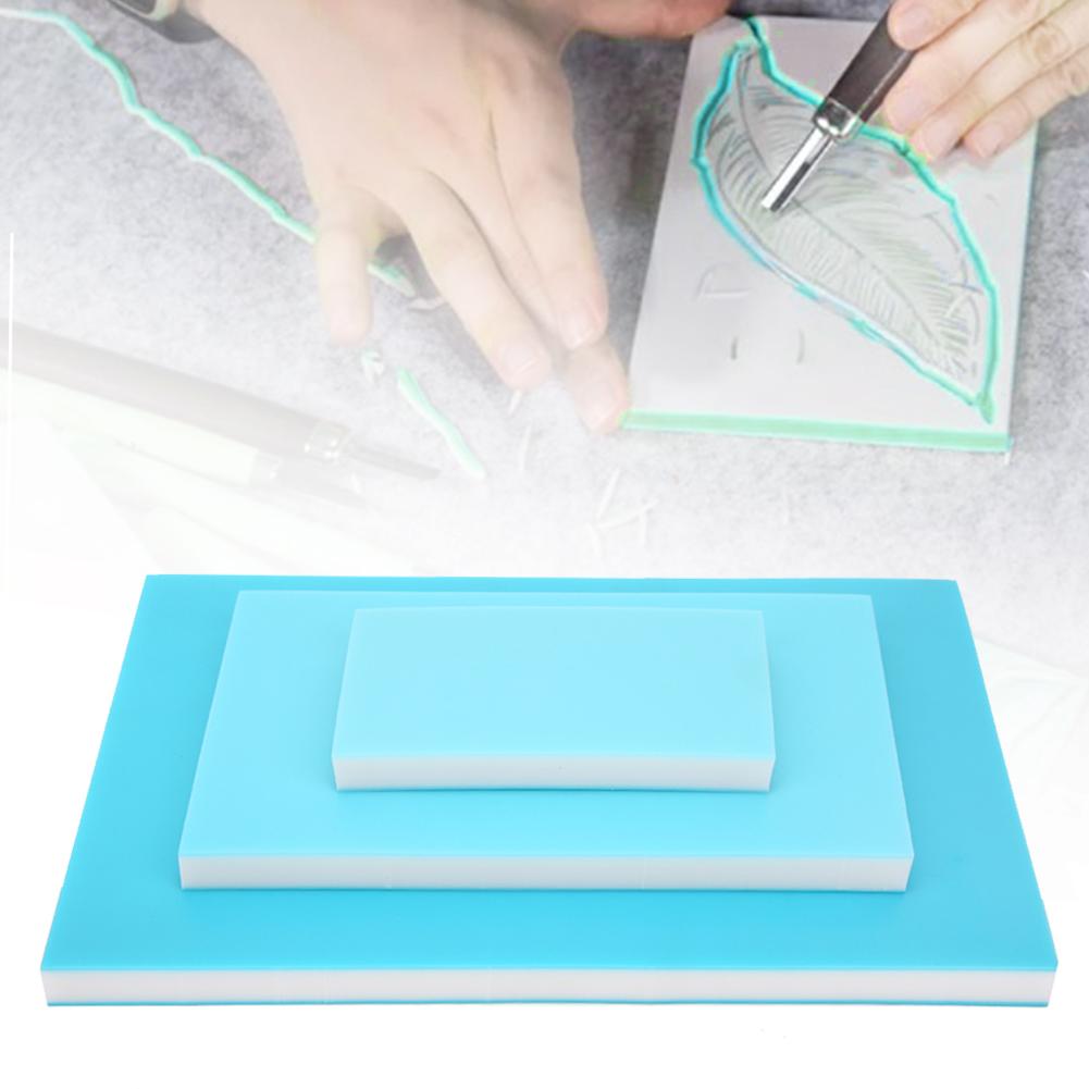 Trojvrstvý gumový blok pro razítkování, gravírování, vyřezávání, PVC gumový blok modrý bílý modrý