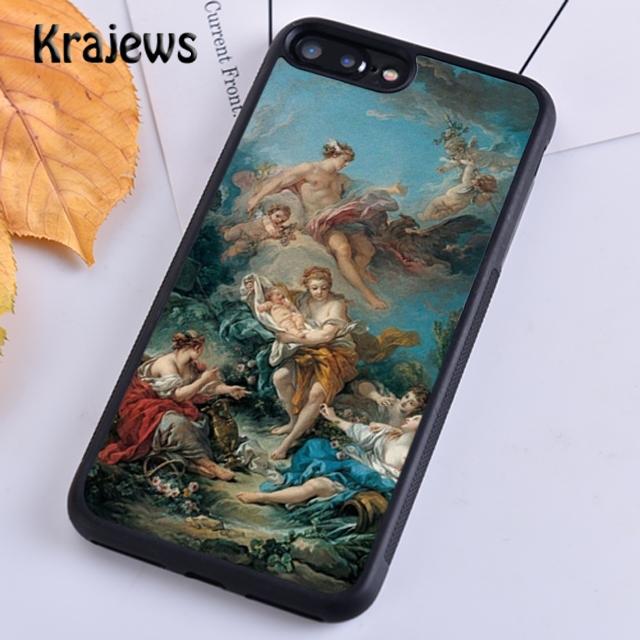 Krajews Vintage Baroque Painting Phone Case Cover For iPhone 17 Air 16 15 14 Plus 12 13 Pro Max Coque Fundas