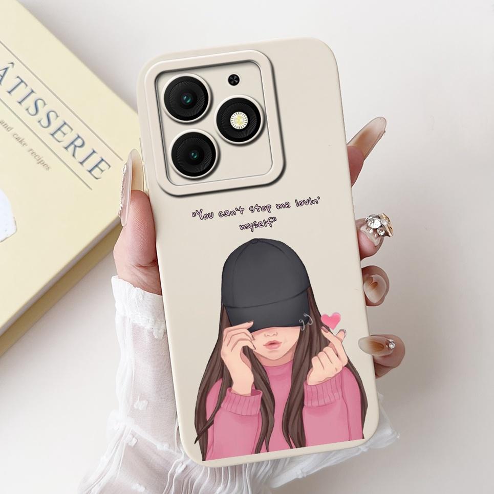 For Itel A50 Back Cover On ItelA50 A 50 Coque Funda Flower Butterfly 2024 New Women Fashion Phone Case Liquid Silicone Bumper