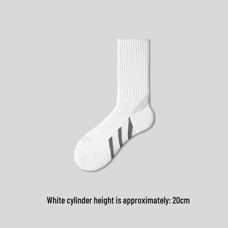 Men s Odor-Resistant Cotton Basketball Socks - Breathable, Sweat-Absorbing, Thin, Long, Towel Bottom (Spring/Summer)