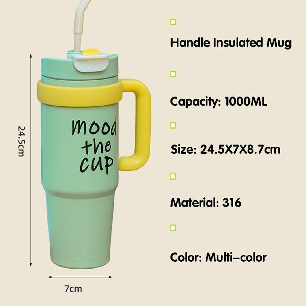 1000ML Thermal Water Bottle Cold and Hot Coffee Cups Gifts Insulation Bottles