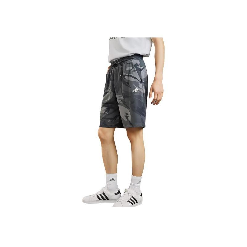 adidas Performance Men's Camo Print Loose-Fit Athletic Shorts Grey Camo IS2017