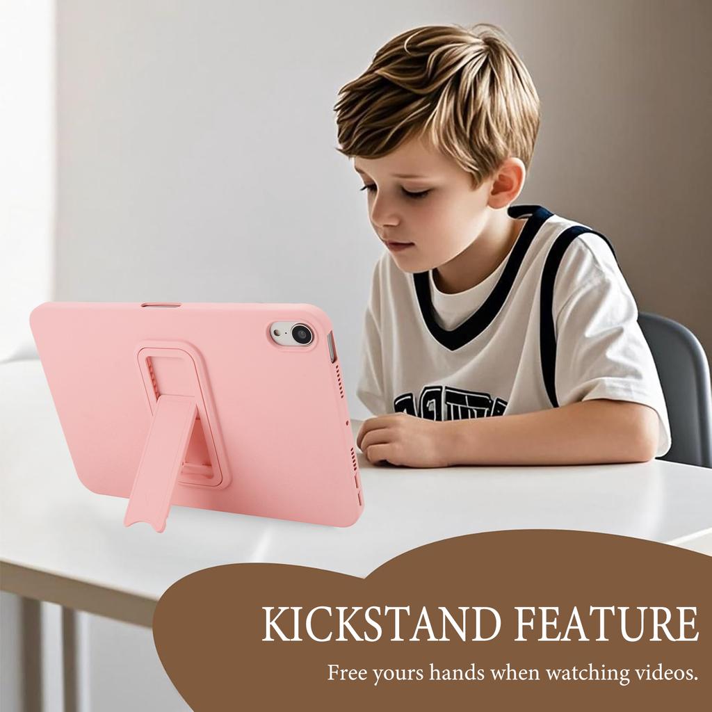 For iPad mini (2024)/(2021) Case TPU+PC Skin-Friendly Kickstand Tablet Cover