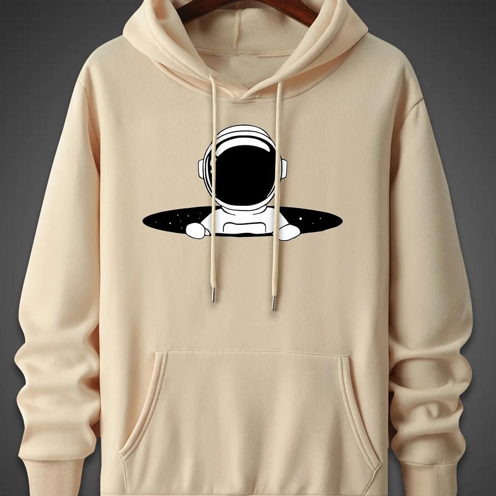 New Autumn And Winter Casual Men's Loose Fleece Warmth Hooded Sweatshirt Casual Multi-purpose 2D Top