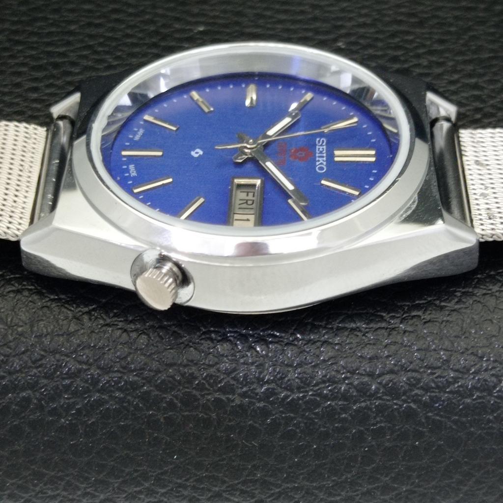 REFURBISHED VINTAGE SEIKO EXPO 70 AUTOMATIC JAPAN MENS BLUE DIAL WATCH a433580-2 R117-a433580