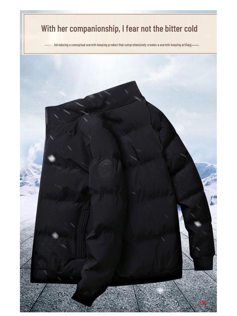 Men's Winter Stand Collar Cotton-Padded Jacket - 2021 Korean Style Trend, Thickened Down Coat.