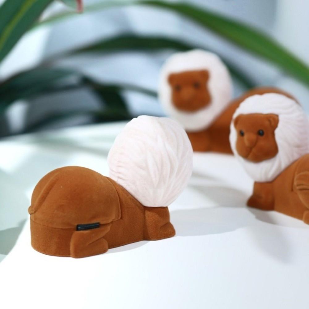 Creative Puppy Ring Box Crocodile Koala Necklace Organizer Animal Flocked Jewelry Box  Propose