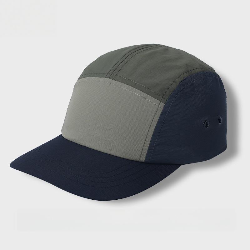 Unisex 5-Panel-Kappe Colorblock Camp-Hut Outdoor Schnelltrocknend Nylon Baseballkappen Streetwear Hip Hop Flacher Schirm Patchwork Snapback Herren