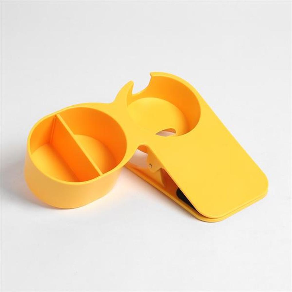 

Clamp-type table cup holder (yellow) for desk organization