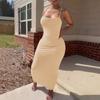 Ready Stock Sexy Strapless Bandeau Hip-covering Long Dress for Women Solid Color All-match Dress