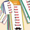 60 Sheets Teacher Teaching Aids Montessori Phonics Word Lists Cards English Vocabulary Building Learning Flashcards