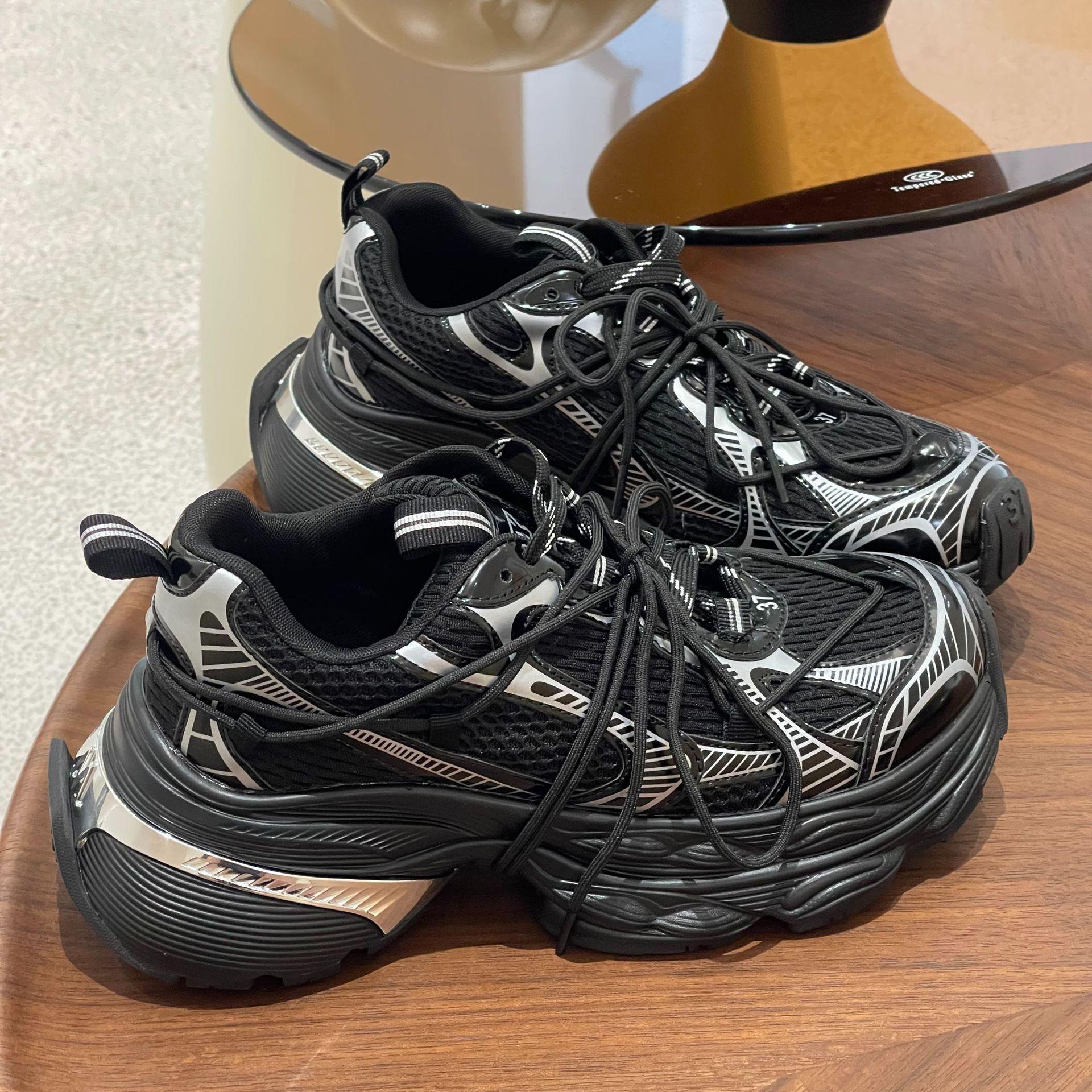 

Европейская станция повседневные папины кроссовки женские весенние новые спортивные ремешки цветовая гамма для бега женские кроссовки 39 чёрный