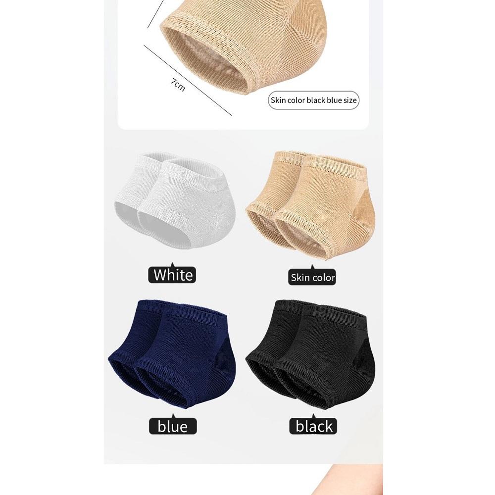 2PCS Silicone Heel Sleeve Socks Heel Padded Heel Cups Insoles Feet Care Repair Half-yard Socks