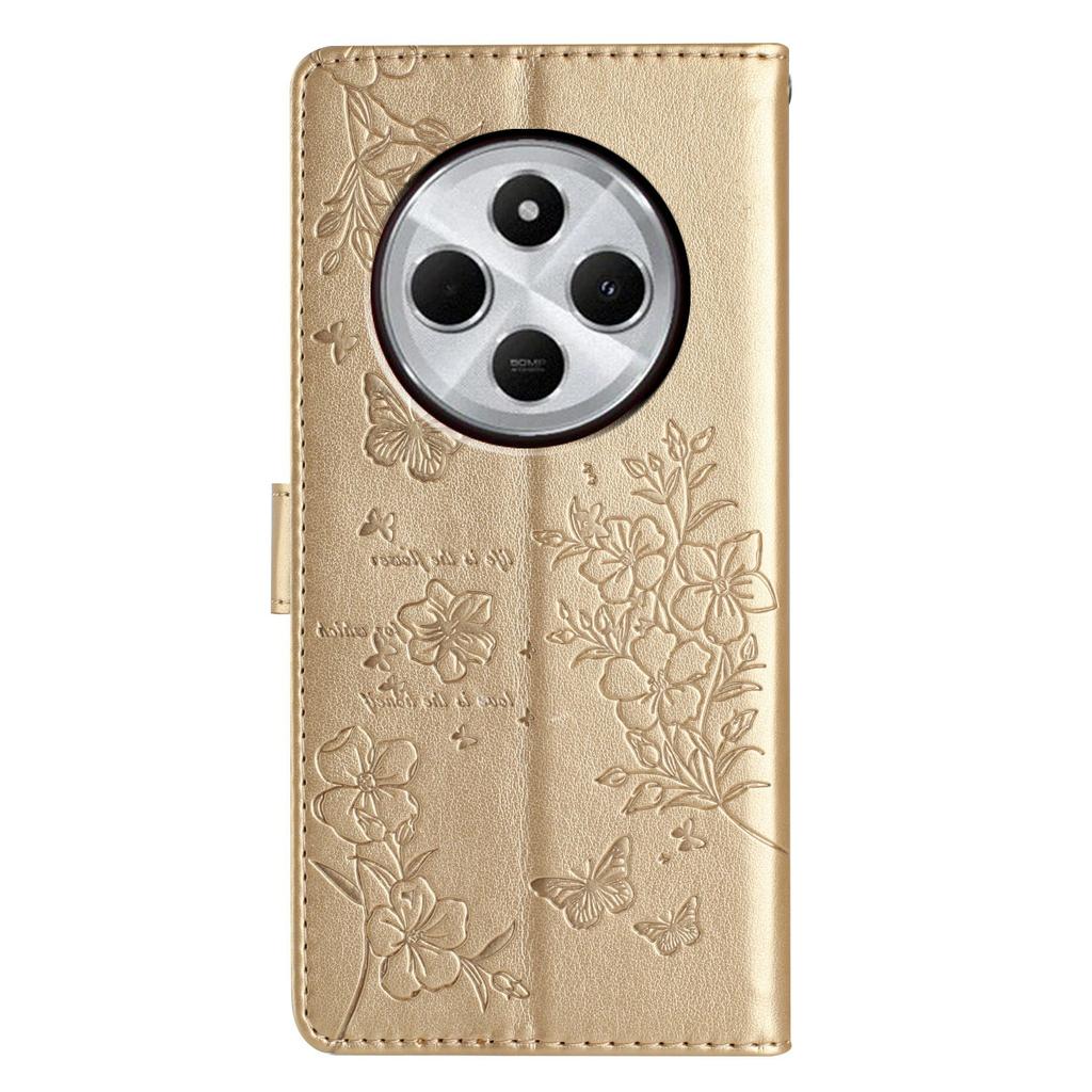 For Xiaomi Poco C75 4G/Redmi 14R 5G/14C 4G Wallet Phone Case Butterfly Floral Imprint Leather Flip Cover