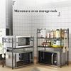 2/3-Tier Metal Kitchen Rack Countertop Microwave Spice Organizer Heavy-Duty Standing Shelf for Dishes/Pots/Pans On Sale