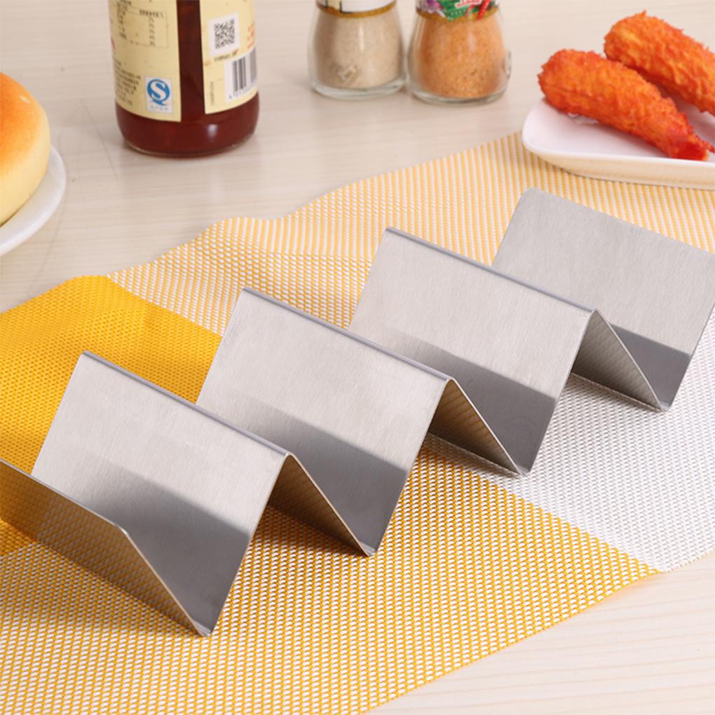 Wave Shape Stainless Steel Taco Display Stand Up Holder Rack Shell 1-4 Tacos