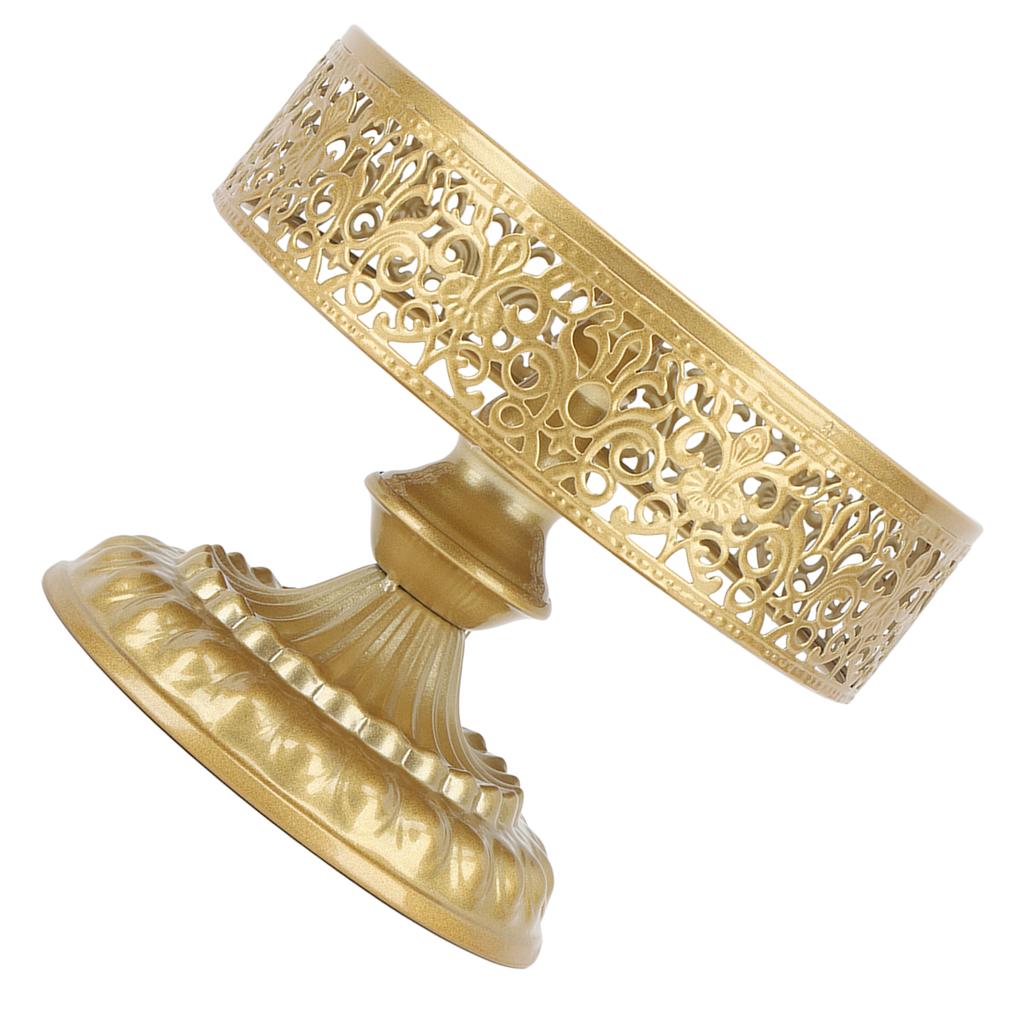 Dessert Stand Golden Cake Holder Lace Design Easy Assembly Round Treat Display for Party