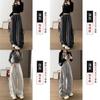 Womens Retro Casual Pants With Wrinkle Detail And High Waist For Spring Comfort