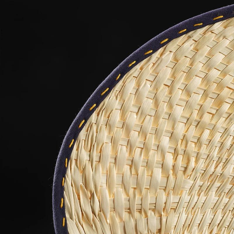 Purely Hand-Woven Straw Fan, Summer Cooling Fan for Children, Mosquito Repellent, Old-Fashioned Palm Leaf Fan, Natural Straw Weaving, Chinese Style