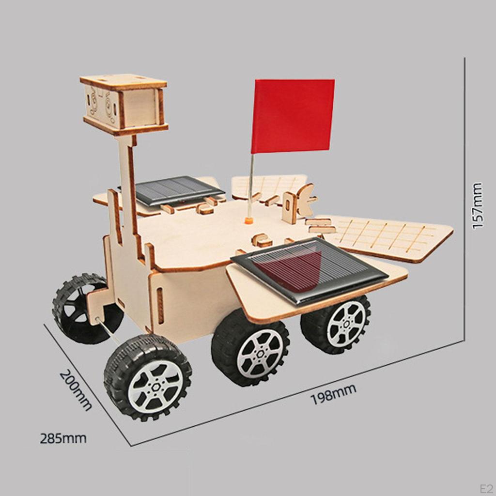 DIY Solar Powered Mars Rover Kit Educational Tool for Kids Woodworking Engineering Craft Birthday