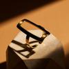 INSSGG European Minimalist Matte Gold Cut-Out Ring