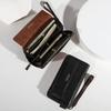 Classic Men's Faux Leather Coin Wallet Double Layer with Snap Closure Zippered Card Holder Large Capacity Long Wallet Clutch Bag