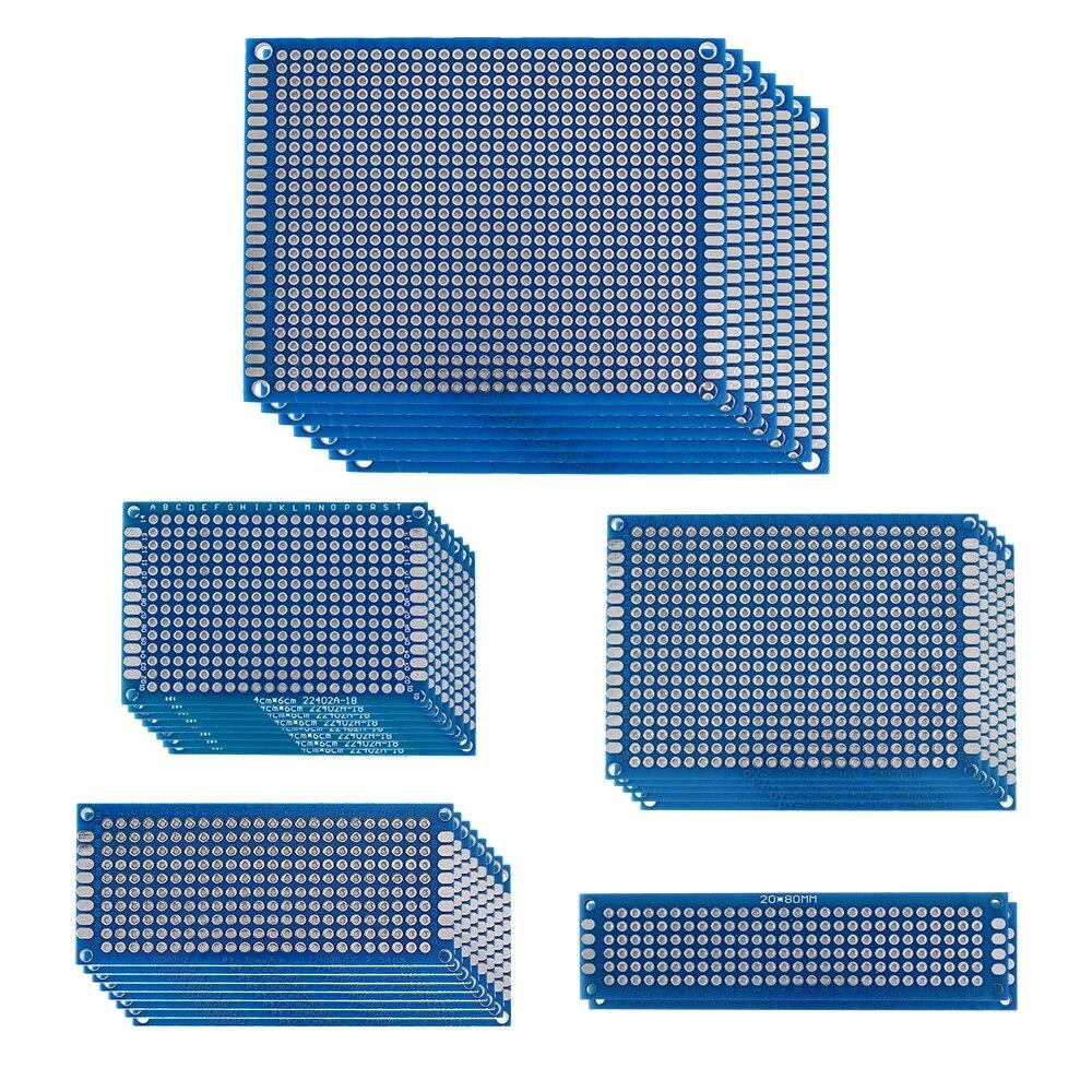 30 buc Placă PCB cu două fețe 2x8 3x7 4x6 5x7 7x9cm Universal Experiment Blue Prototype Circuit Board Kit electronic