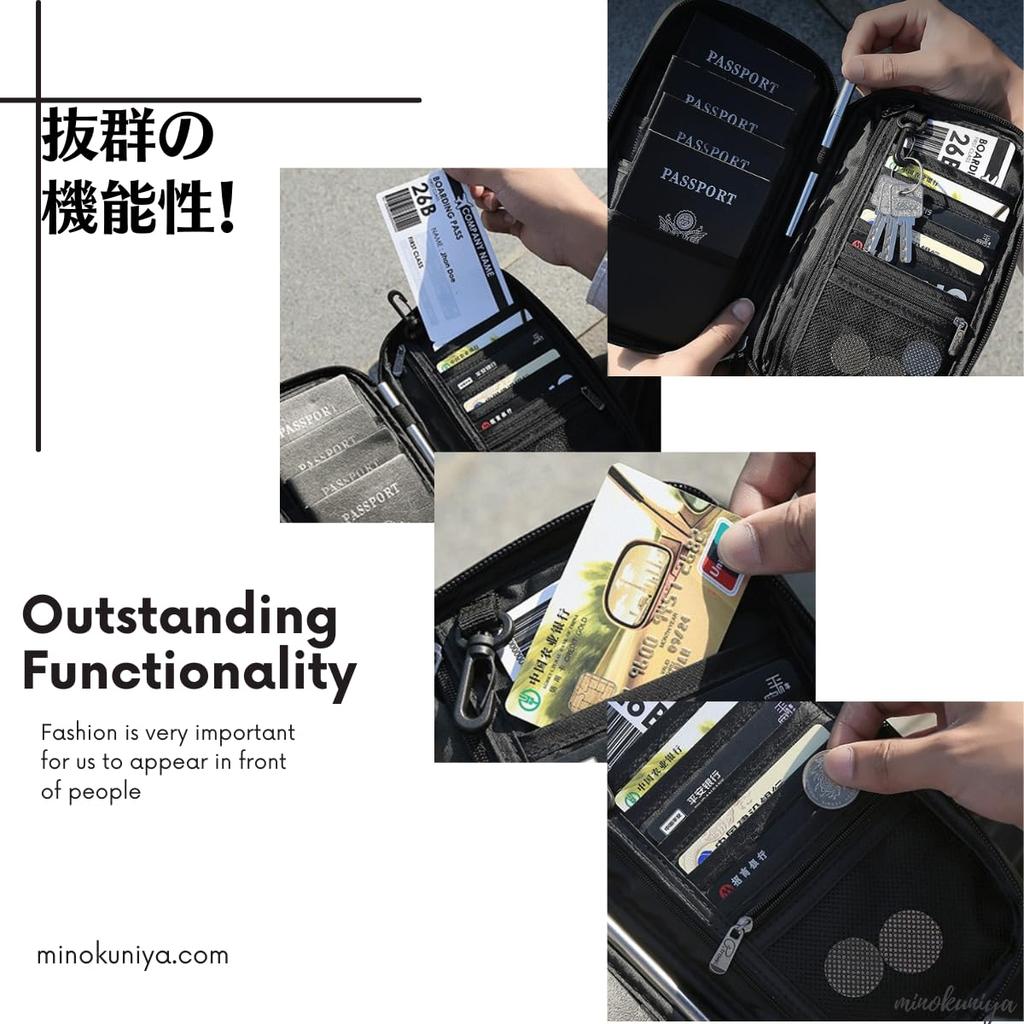 Passport Case Mini Ballpoint Travel Pouch for International Travel and Airline Tickets (with Pen), Anti-Skimming Cover, Multi-Purpose (White)