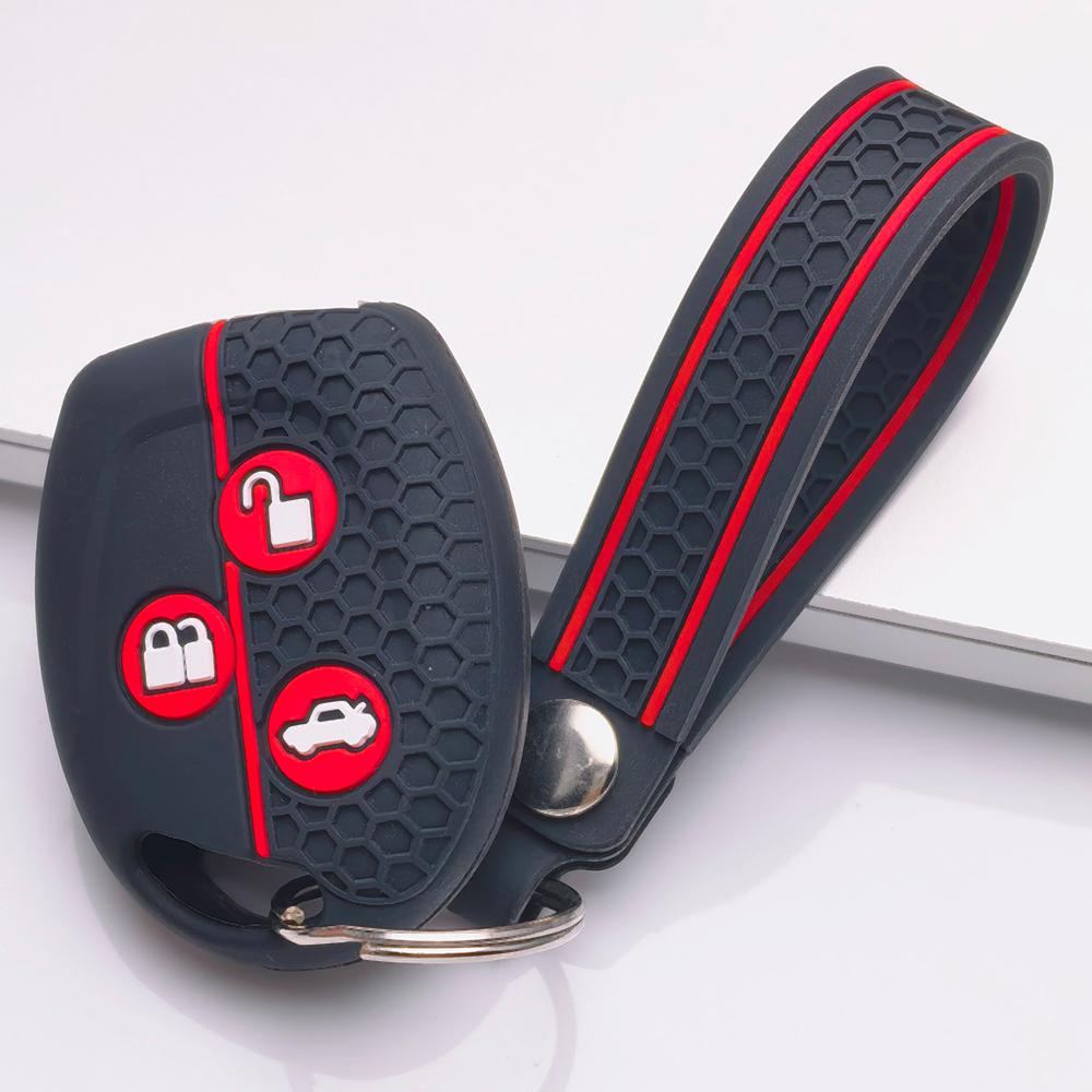 Key Holder Cover for Ford Focus C-Max Mondeo Fiesta MK3 MK4 MK5 MK7 with Keychain Anti-Scratch Surface Shockproof Structure Soft Grip Texture
