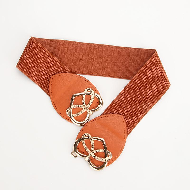 New Women's Elastic Belt, Fashionable and Versatile Decoration with Dress, Simple Waist-hugging Wide Waist Seal