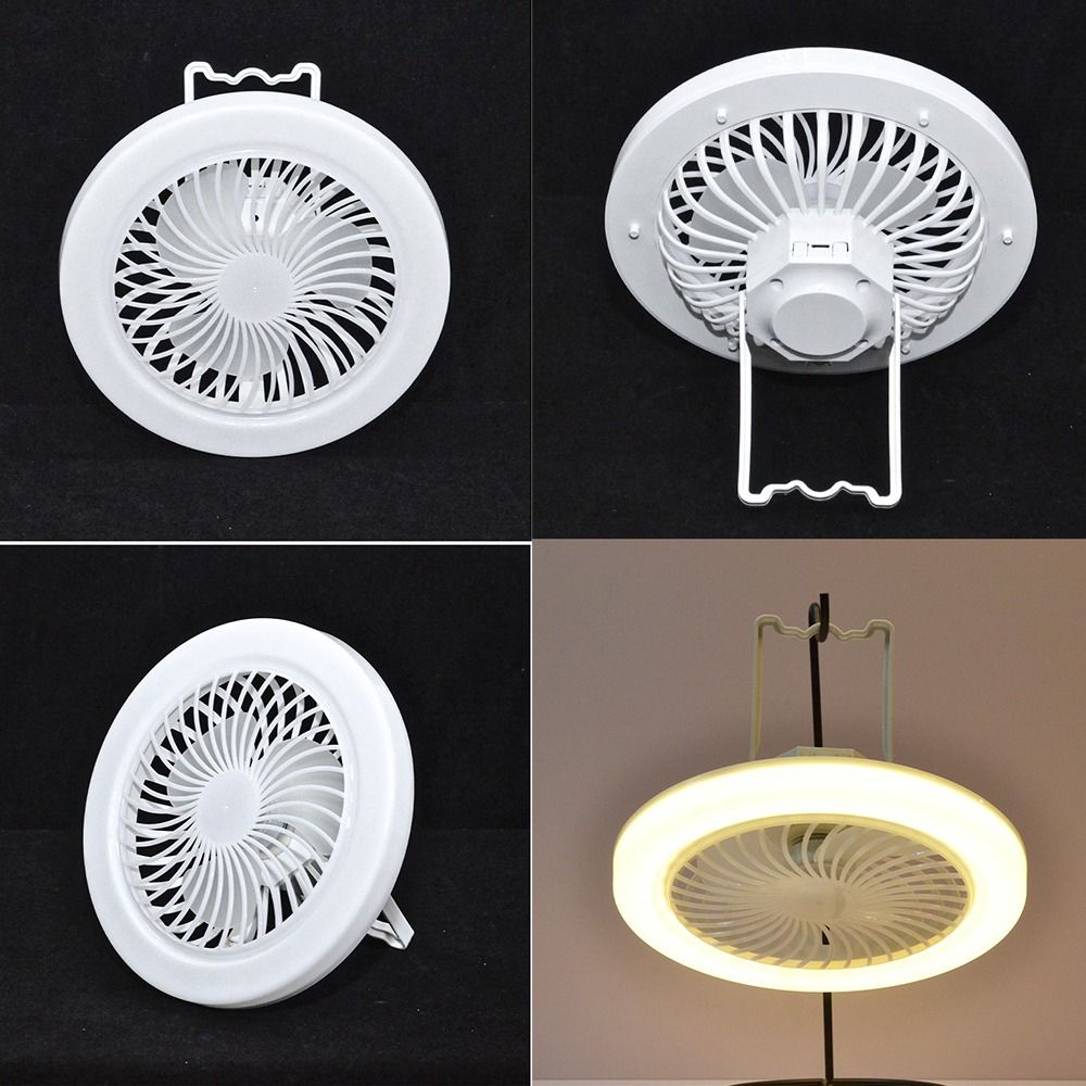 Energy Saving Camping Fan Light USB Rechargeable Hanging Fan  Lamp Electric Fan Night Lamp  Bedroom