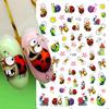 1PC Cute Ant  Nail Sticker Bee Ladybug Succulent Plant Rainbow Slider Manicure Stickers