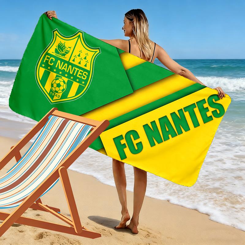 FC Nantes Print Beach Towel, Large Soft Quick Dry Towel for Beach Camping Swimming