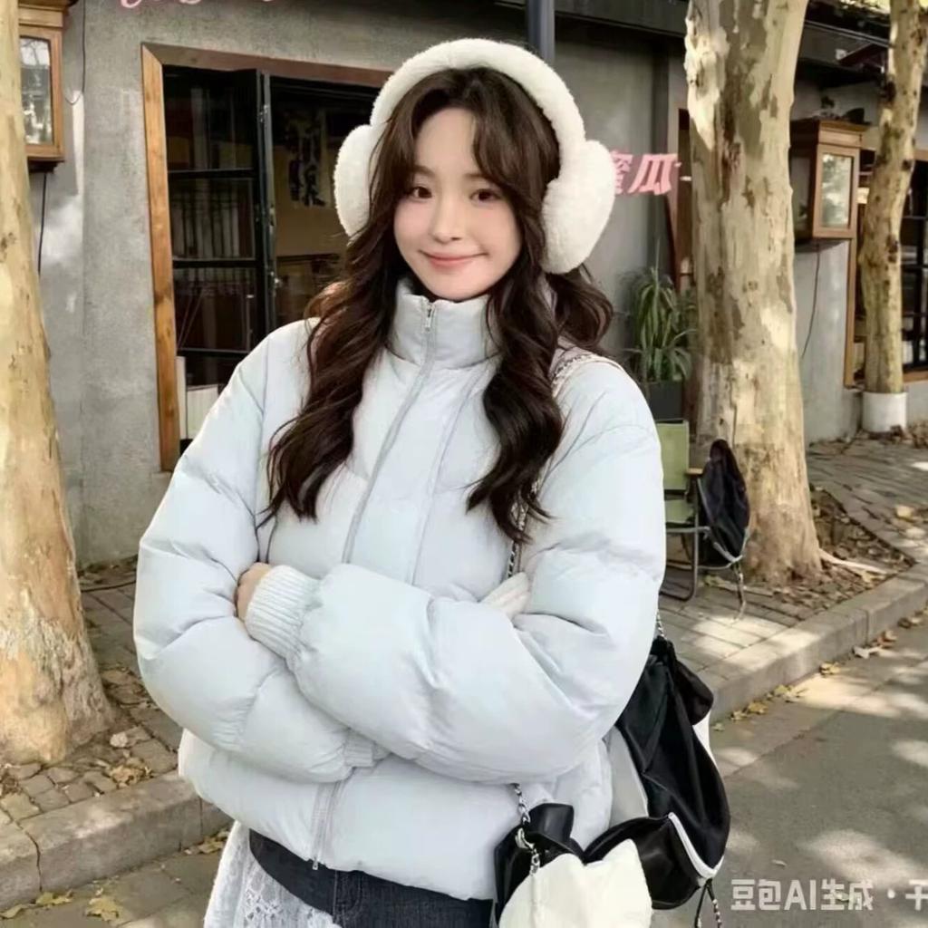 Puff fashion short down jacket women's year new design sense small high sense white duck down bread clothes