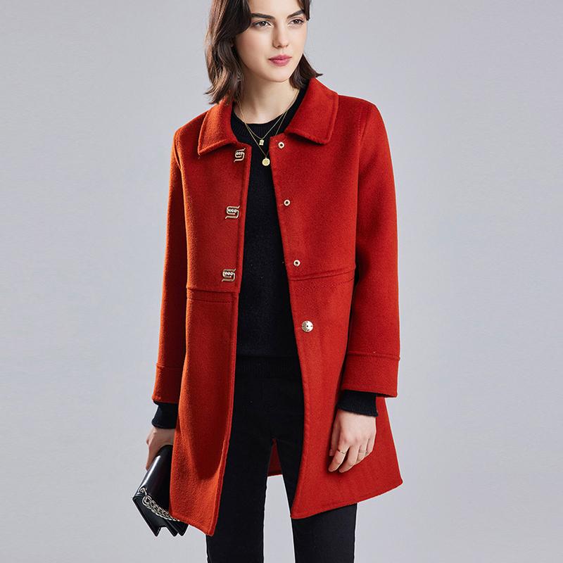 Women Wool Coat 100% Wool MODERN NEW SAGA Autumn Woolen Coat Winter Wool Overcoat Women Cashmere Long Jackets